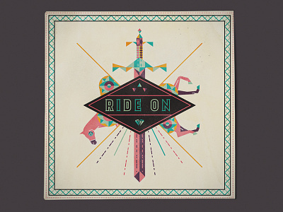 Ride On Single Album Art album cd cover diamond horse music sword trinity