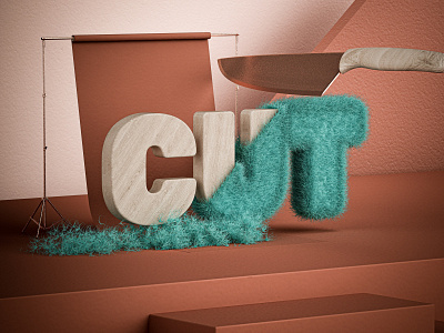 Hairy 3d art 3d artist 3d modeling artwork branding colours concept hair minimalism scenes set design typography