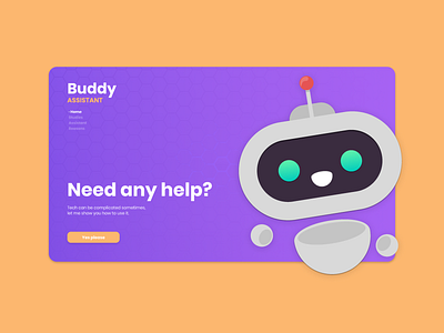 Buddy Assistant design figma illustration robot ui ux vector web