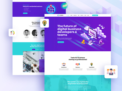 Codexo Landing Page advisor business clean template colorful company consulting landing modern multipurpose one page psd template portfolio startup trader ui ux design unique