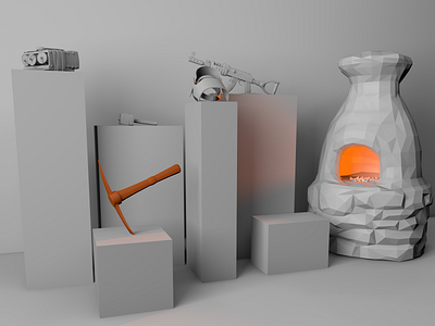 Rust "Museum" 3D Scene 3d abstraction c4d cinema 4d design figures game