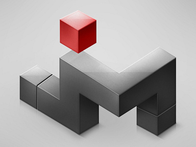 JM 3D 3d 3d logo gray jm logo photoshop red