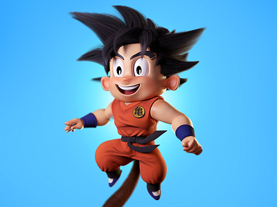 Kid Goku 3d 3d cartoon 3d illustration art cartoon character digital art dragon ball goku john nobrand