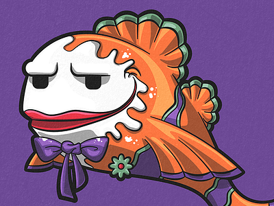 Yng. Smiley cartoon clown fish grumpy illustration joker smile smiley toy concept vector vinyl toy