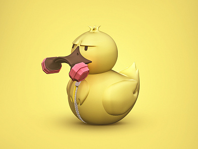 Mr Yellow - Final Version art character digital art duck gas mask random rubber duck yellow