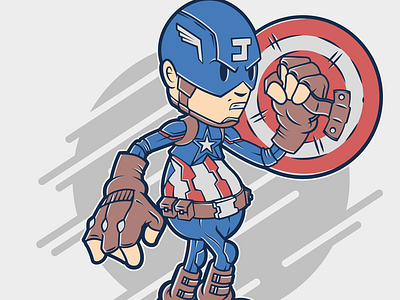 Cap - John Nobrand cap captain america cartoon civil war illustration john nobrand shield vector