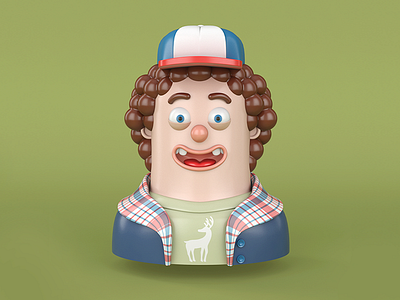 Dustin 3d 3d illustration cartoon dustin johnnobrand netflix stranger things