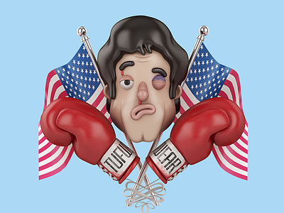 Rocky 3d 3d cartoon 3d illustration boxing john nobrand rocky silvester sly stallone