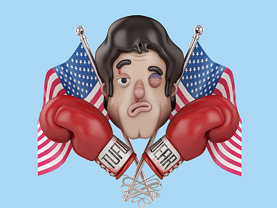 Rocky 3d 3d cartoon 3d illustration boxing john nobrand rocky silvester sly stallone