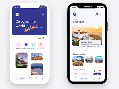 Travel app idea app design flat ui ux vector