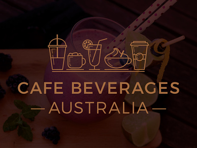 Cafè Beverages Australia Logo adobe illustrator cc australia beverage cafe cafe logo cafe logo design chai cup design glass hot chocolate icon line art logo logo design smoothie symbol