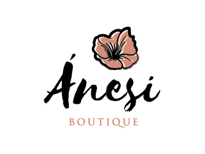 Ànesi Boutique Logo Concept boutique logo branding flower logo handdrawn type logo logo concept logo design logo design concept stamp stamp logo