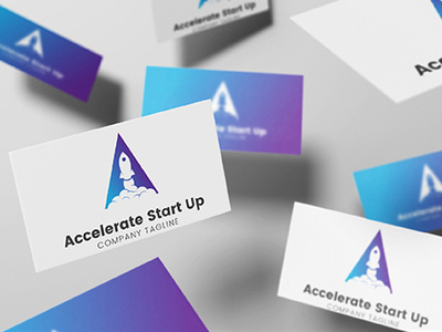 Accelarate Start Up Logo a logo adobe illustrator cc gradient logo letter a logo logo concept logo for sale rocket rocket logo start up