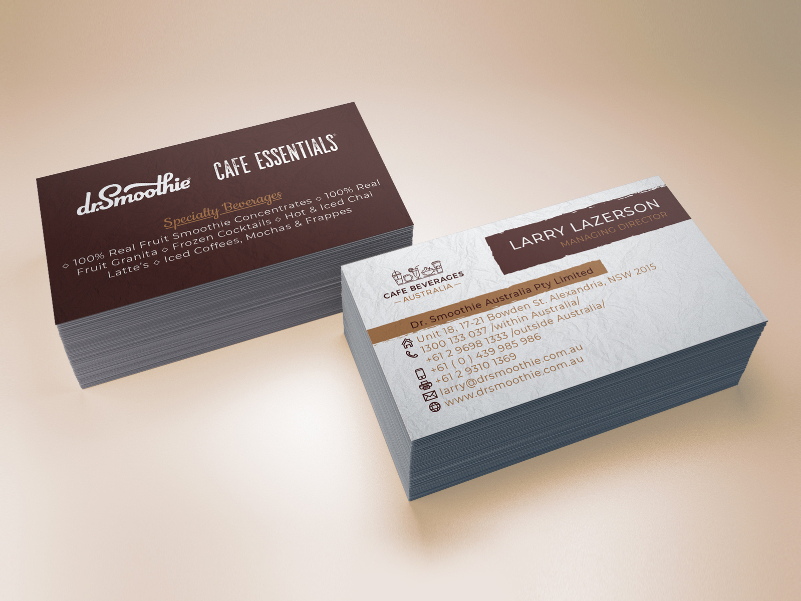 Cafè Beverages Australia Business card design by Victoria on