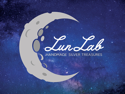 Lun Lab Logo (Handcrafted Jewellery boutique Logo) adobe illustrator cc boutique logo branding handmade logo jewellery logo jewelry logo logo moon moon logo silver