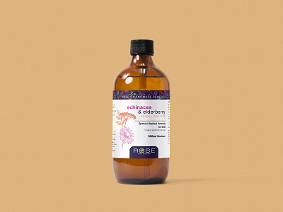 Rose Handmade remedies Echinacea & Elderberry Label