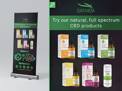 Sativida Roll up banner concept design 🌿 cbd cbd oil cbd oil banner cbd oil banner design cbd oil design cbd roll banner design design concept green hemp hemp oil hemp oil banner hemp oil design modern design print design roll banner roll up banner