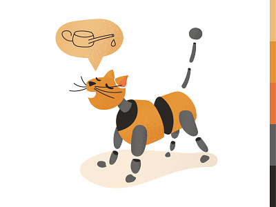 Weekly warm-up #6: Purr Bot 2.0 Character design adobe illustrator cc cat cat character cat illustration cat robot character design design digital illustration dribbble dribbbleweeklywarmup flat illustration orange orange tabby robot robot illustration vector