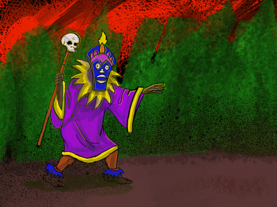 Witch Doctor illustration procreate app