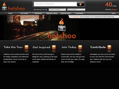 HotShoo.com apps design identity photography webapp