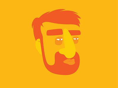 Character B beard character design male man orange vector