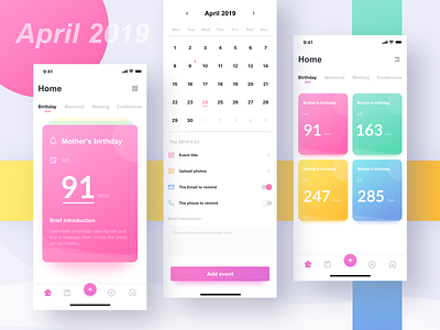 This is an app to help people remember important days design ui ux 应用 设计