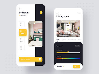 Smart home control app illustration product design ui web design 设计