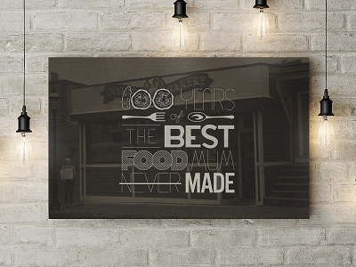 Olympos Bakery – 100 Years Canvas 100 brick brown canvas client gift lights mockup olympos bakery sepia years