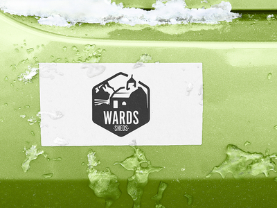 Wards Sheds Brand in the Wild black brand bumper car green grey logo sticker wards sheds white