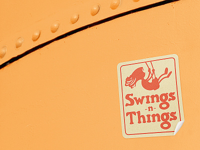 Swings-n-Things Brand in the Wild brand girl logo orange red sticker swings swings n things things wild yellow