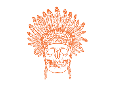 Like Zoiks Scoob! ancient branding burial ground feathers headdress illustrator indian native american orange scooby-doo skull white