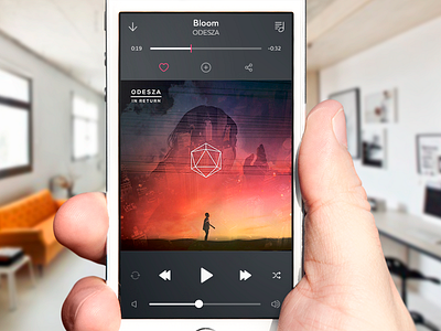Music Player App app ios7 list music play player volume