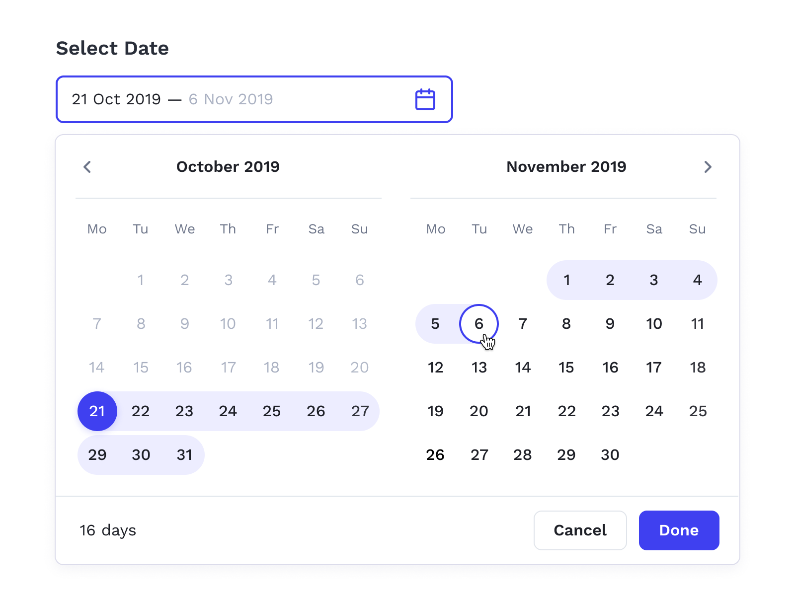 Calendar — Select Date by Damir on Dribbble