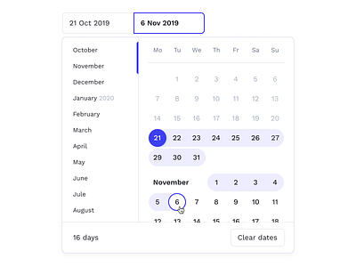 Calendar — Select Dates