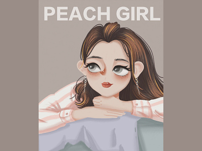 peach girl illustration ui