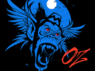 Oz Poster brush flying monkey illustration monkey oz vector wizard of oz