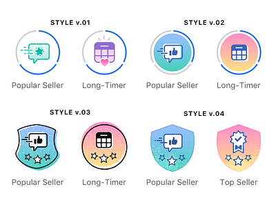 Commerce Badging Explorations achievements badge badges commerce gamification icon illustration like popular vector
