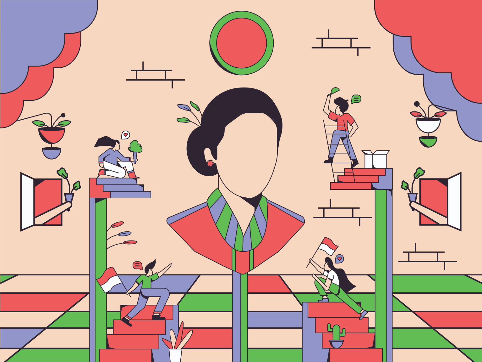 Kartini's Day Illustration by Outputs Studio on Dribbble