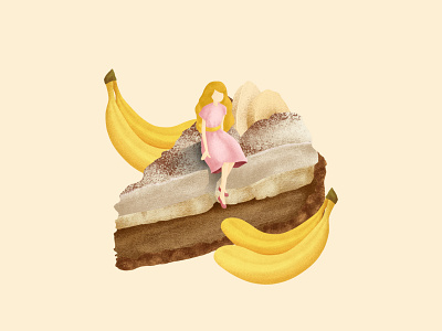 Banoffee Pie cafe cake character color concept conceptual illustration dessert dessert branding desserts editorial design editorial illustration illustration