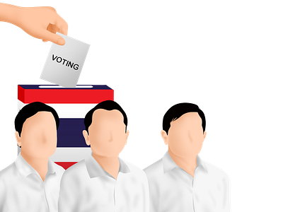 Thailand Voting Illustration concept conceptual illustration cryptocurrency editorial design editorial illustration illustration magazine illustration political political campaign politician thailand vector