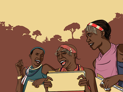 Happy Kenya People Illustration