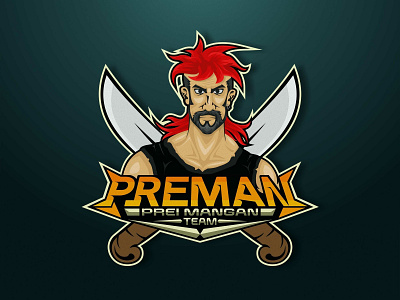 Preman art brand branding character creative debut design esport icon identity illustration illustrator logo type vector