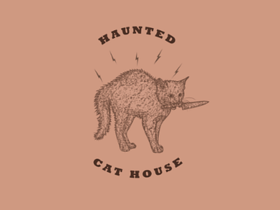 Haunted Mansion art branding cat classic design engraving etching haunted illustration illustrator line logo nature retro scratchboard vector woodcut
