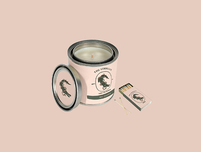 The Struggle brand branding candles classic design engraving illustration logo mountain packaging retro vintage