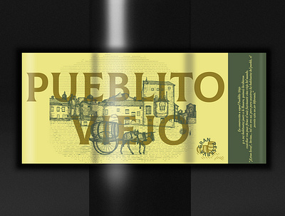 Wine "Pueblito viejo" branding classic design digitalart engraving illustration packaging retro spain town vintage wine