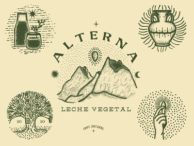 ALTERNA branding classic design engraving illustration logo nature plants vegan