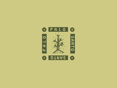 Palo santo branding classic design engraving illustration label logo nature plants vintage