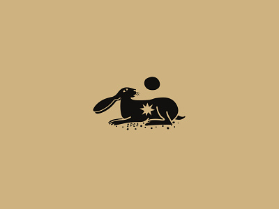 happy 2023 2023 branding classic design engraving hare illustration logo nature rabbit vector