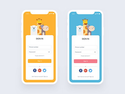 Toby Sign in Ui×2 app design sign in ui ux