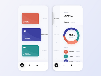 Financial App app app design appui blank clean color design financial financial app ui